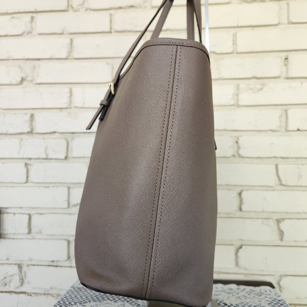 Michael Kors Jet Set Leather Brown Tote Bag Purse Xl - Picture 5 of 16
